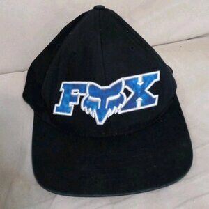 Fox Racing Flexfit Hat S/M Black Embroidered Logo Cap Moto MX Motocross
